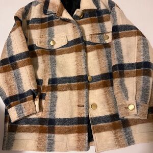 Zara Multicolor Wool-Blend Coat